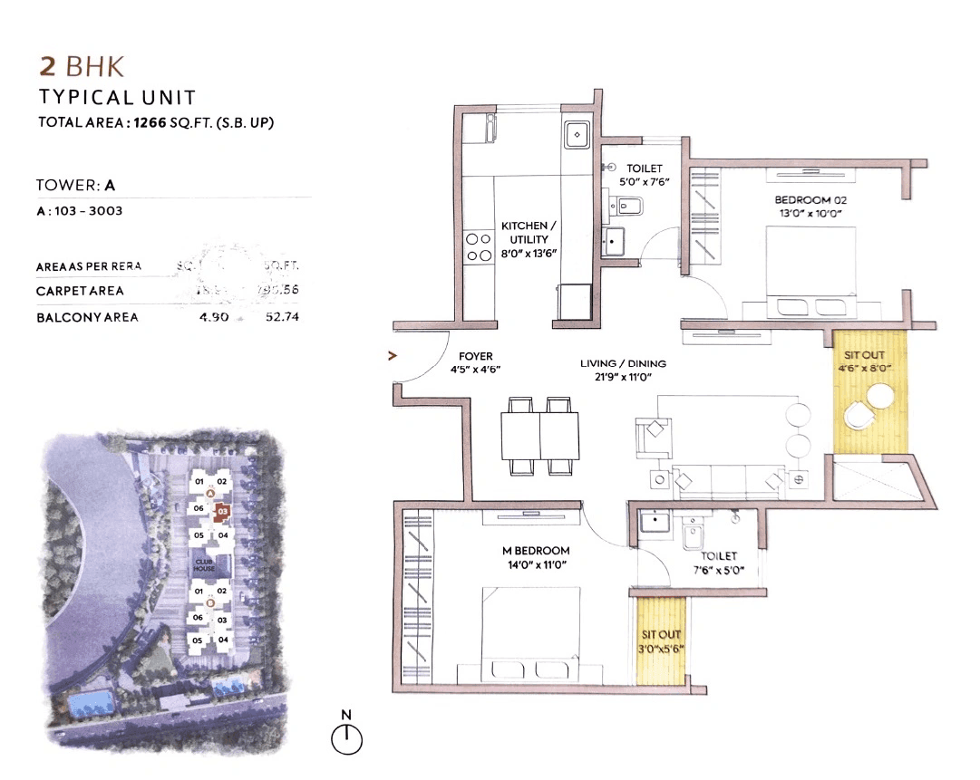Unit plan - 795 sq.ft.