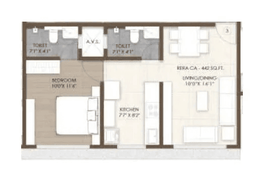Unit plan - 442 sq.ft.