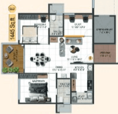 Unit plan - 1011 sq.ft.