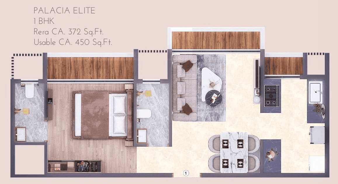 Unit plan - 450 sq.ft.