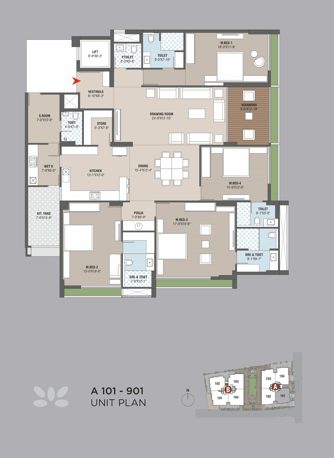 Unit plan - 2301 sq.ft.
