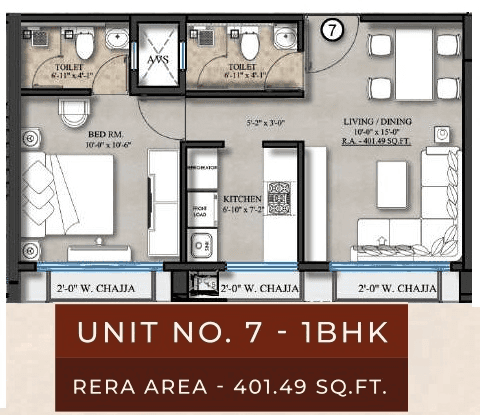 Unit plan - 401 sq.ft.