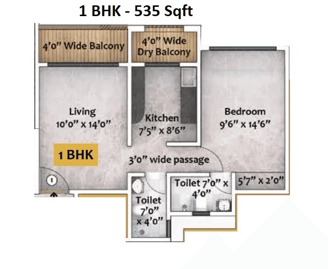 Unit plan - 535 sq.ft.