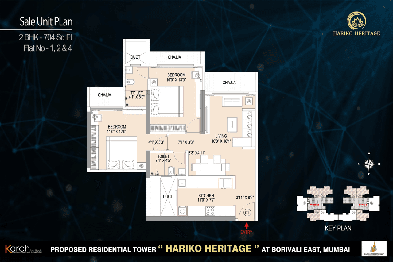 Unit plan - 704 sq.ft.