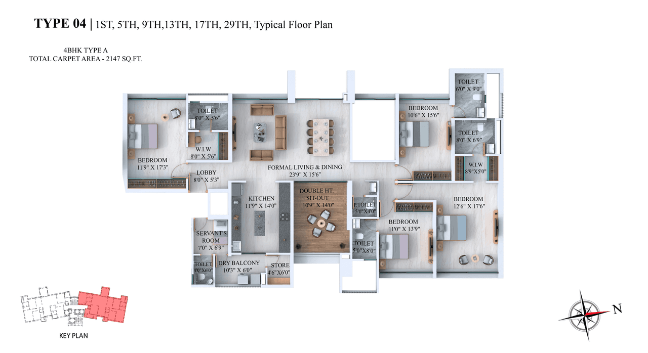 Unit plan - 2147 sq.ft.