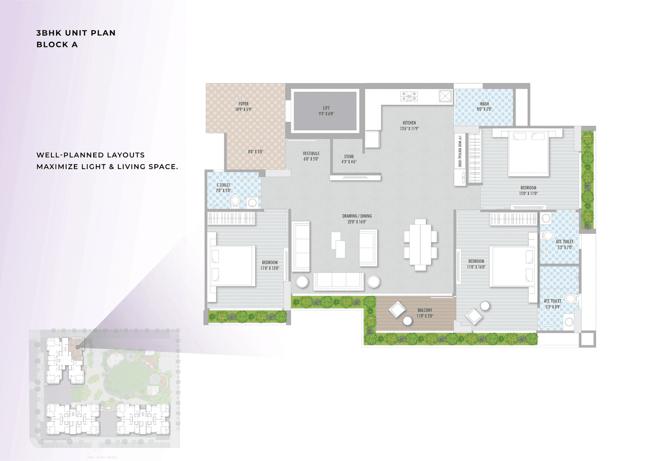 Unit plan - 1274 sq.ft.