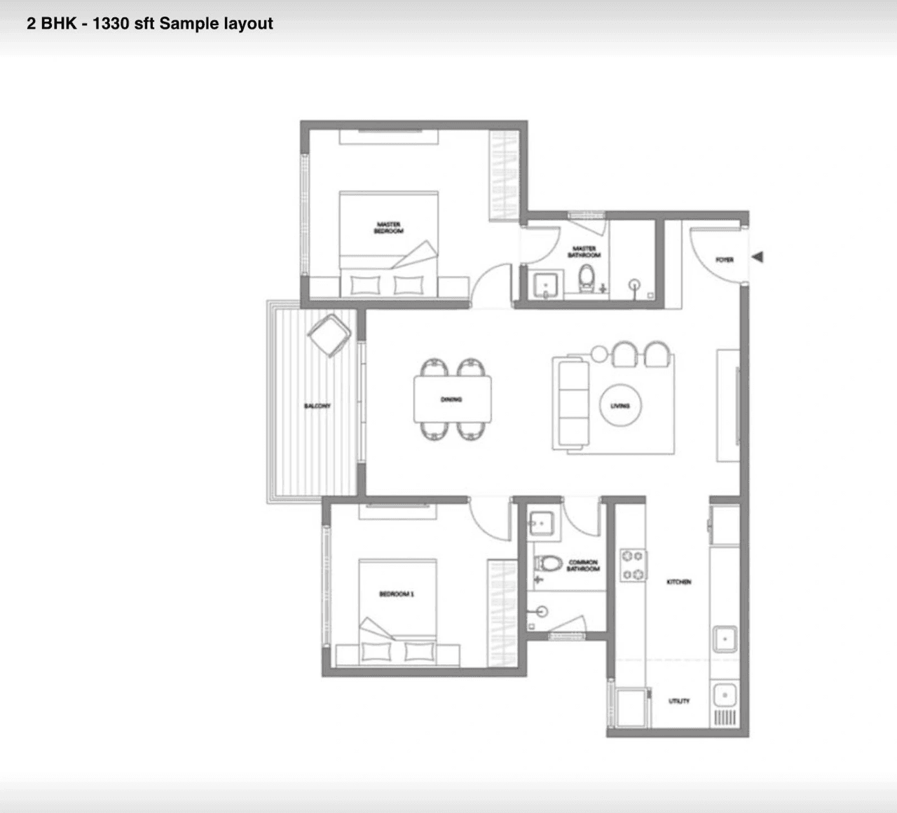 Unit plan - 864 sq.ft.