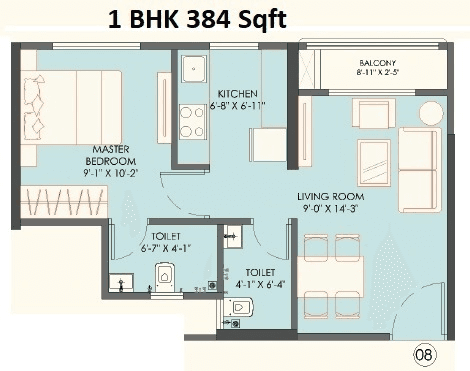 Unit plan - 384 sq.ft.