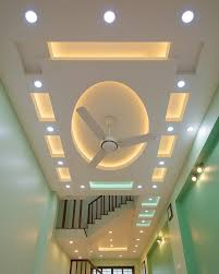 Circular ceiling with outer rectangular frame