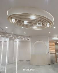 Circular ceiling with wave patterns