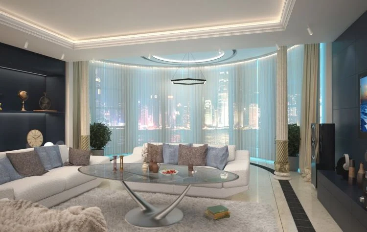 Multi-layer ceiling with perimeter lighting