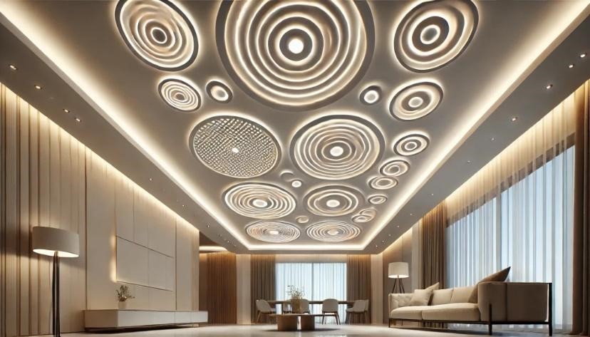 Multiple concentric circle ceiling