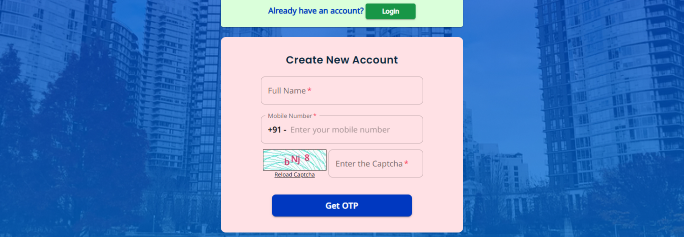 Click on Register and enter details like