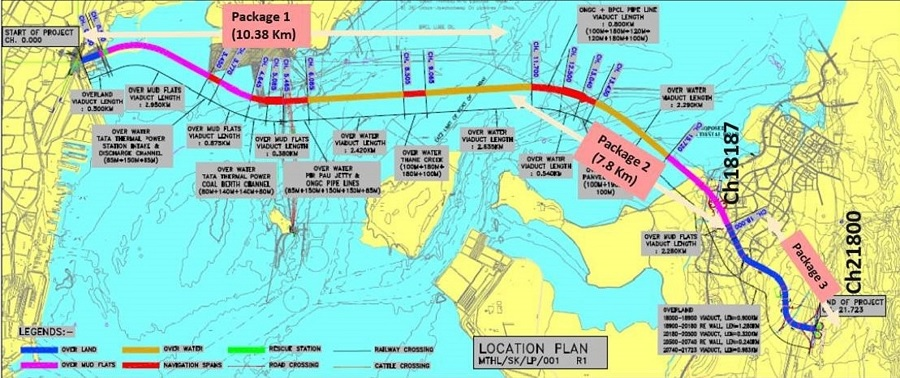 Mumbai Trans Harbour Link Route and Length