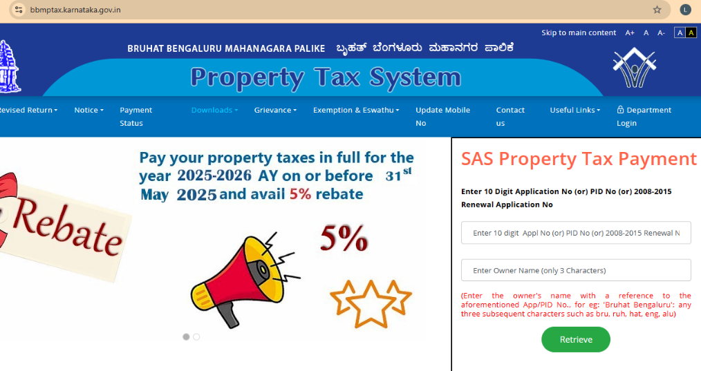 Navigate to the Property Search section