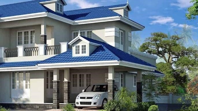 Royal Blue & Cream