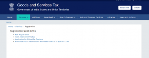 Select the GST Registration Certificate Option