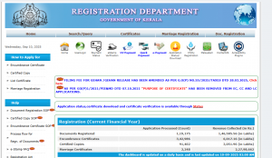 Visit the official Kerala Registration Department online services portal Visit the official Kerala Registration Department online services portal
