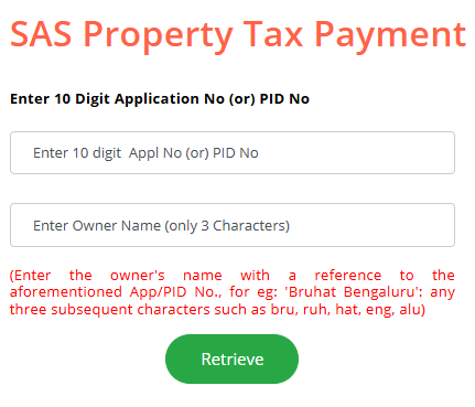 2.	Enter your Property Identification Number (PID) or SAS base application number.