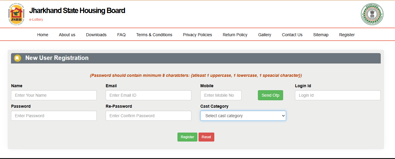 How to Apply Through Jharkhand State Housing Board Online Application?