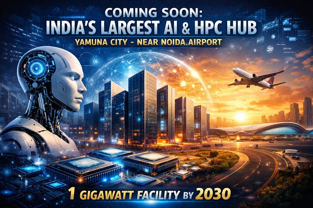 India’s Biggest AI & HPC Hub Planned Near Noida Airport: Yamuna City to Get 1 GW Digital Mega Facility by 2030