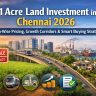 1 Acre Land Investment in Chennai 2026 Area-Wise Pricing, Growth Corridors & Smart Buying Strategy