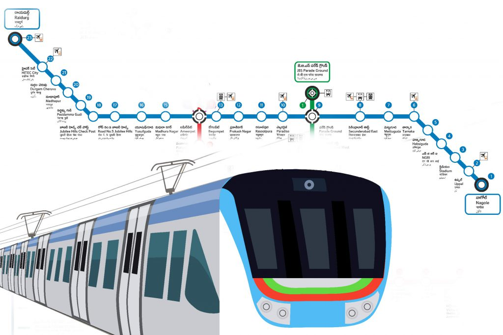 Hyderabad Metro Blue Line – Route Map, Stations, Timings, Extension & Complete Commuter Guide