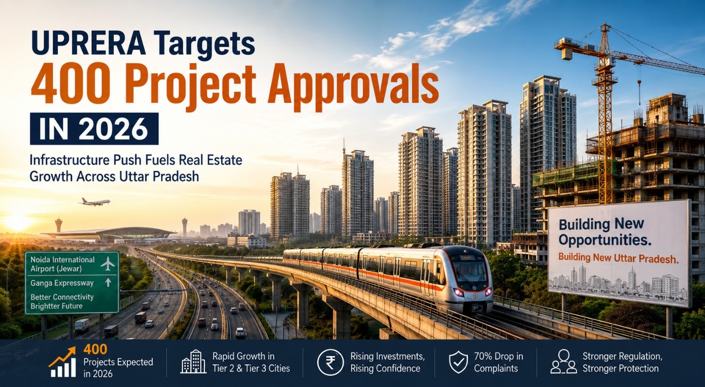 Uttar Pradesh Real Estate Boom UPRERA Targets 400 New Project Approvals in 2026 Amid Infrastructure-Led Growth