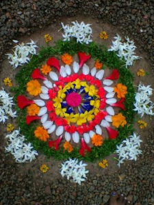 Contemporary Floral Abstract Pookalam