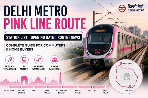 Delhi Metro Pink Line Route