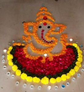 Floral Ganesha Pookalam