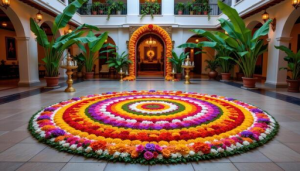 Multi-Layered Grand Courtyard Pookalam