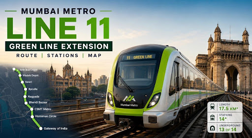 Mumbai Metro Line 11: Green Line Extension Route, Stations, Map